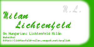 milan lichtenfeld business card